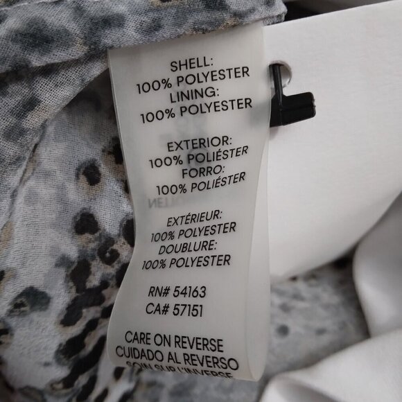 NWT Calvin Klein | Chiffon Faux Wrap Snake Print Hi-Lo Maxi Dress | Size 10 - Picture 10 of 11